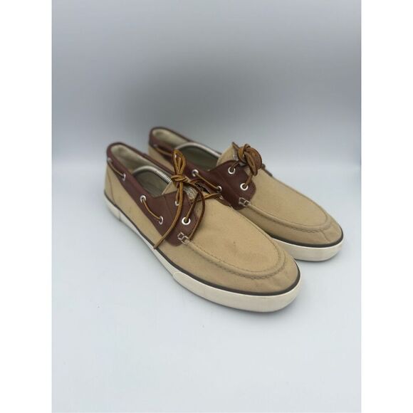 Polo Ralph Lauren Rylander boat shoes canvas/leather mens size 12D - Picture 1 of 8